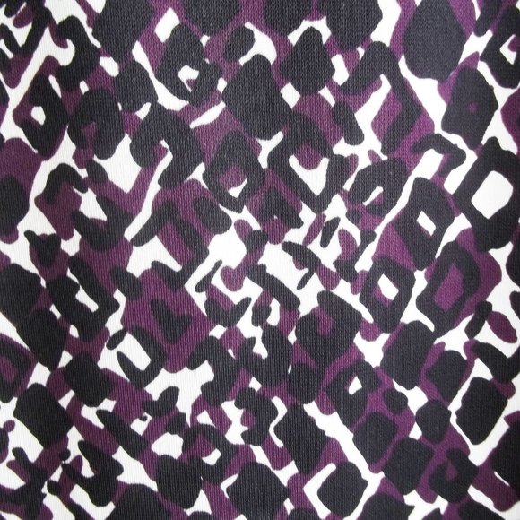SIGRID OLSEN Plum Black Abstract Art Print Surplice Wrap Corp Core Knit Dress XS - Picture 6 of 6